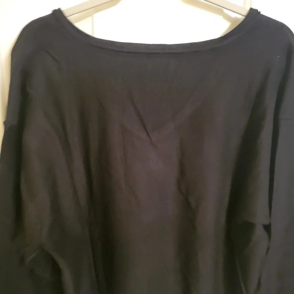 NYDJ Dolman long Sleeve V-neck Black Sweater Size OX NWT - Picture 11 of 13